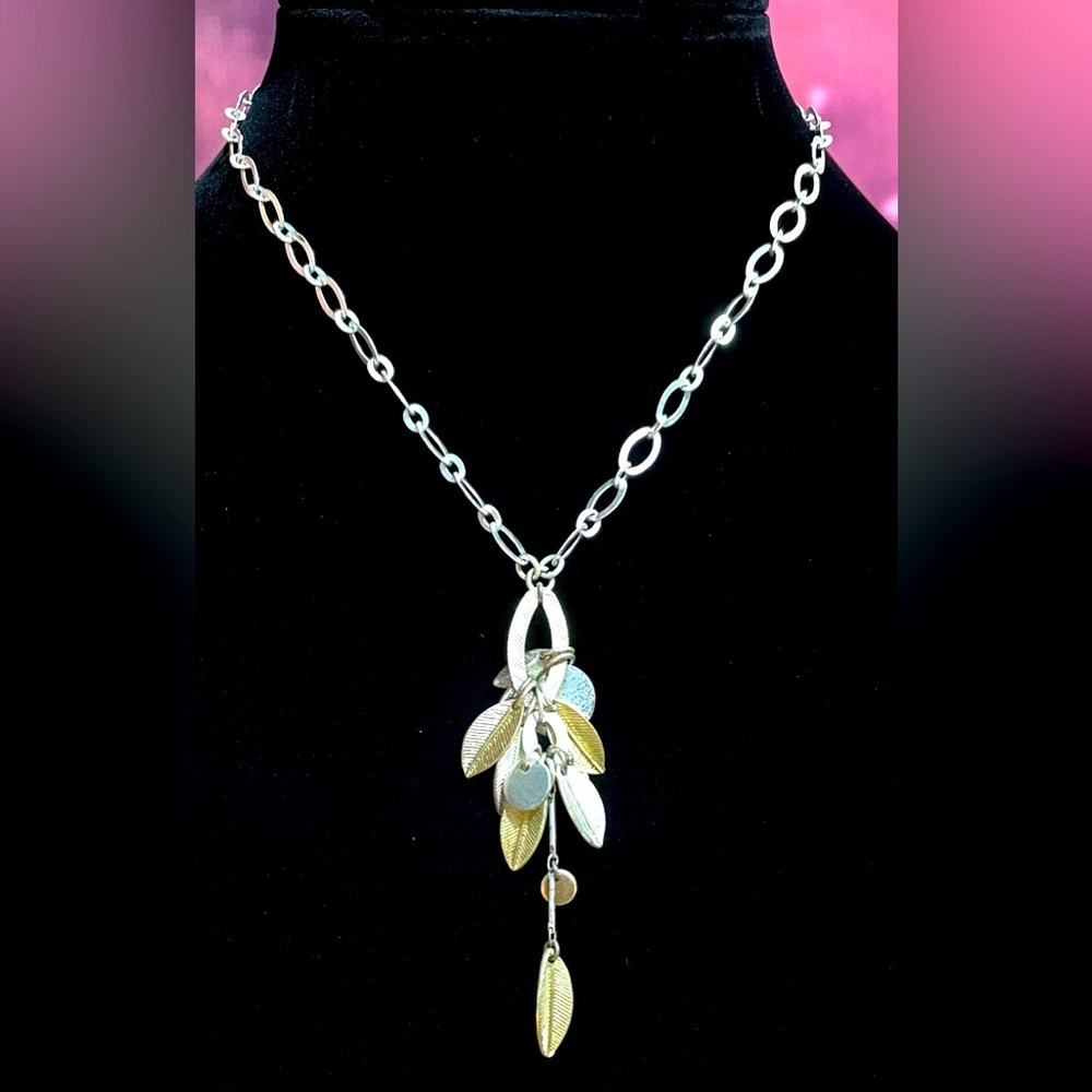 Bohm Two Tone Leaves Pendant Necklace